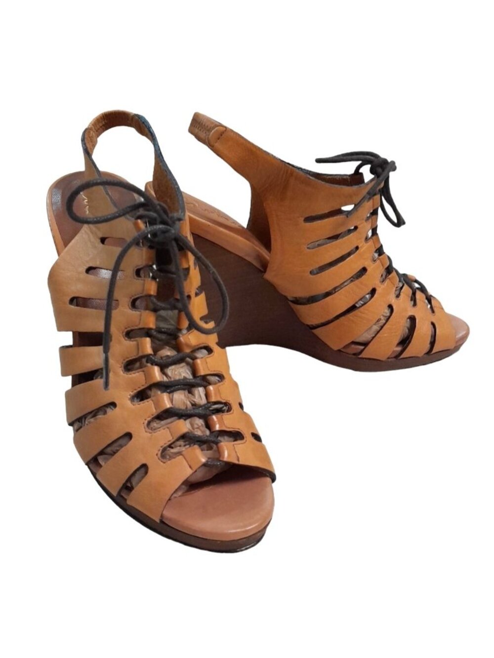 Cole Haan Air Haven Gladiator Sandal Leather Wedge Heel Size 7.5B